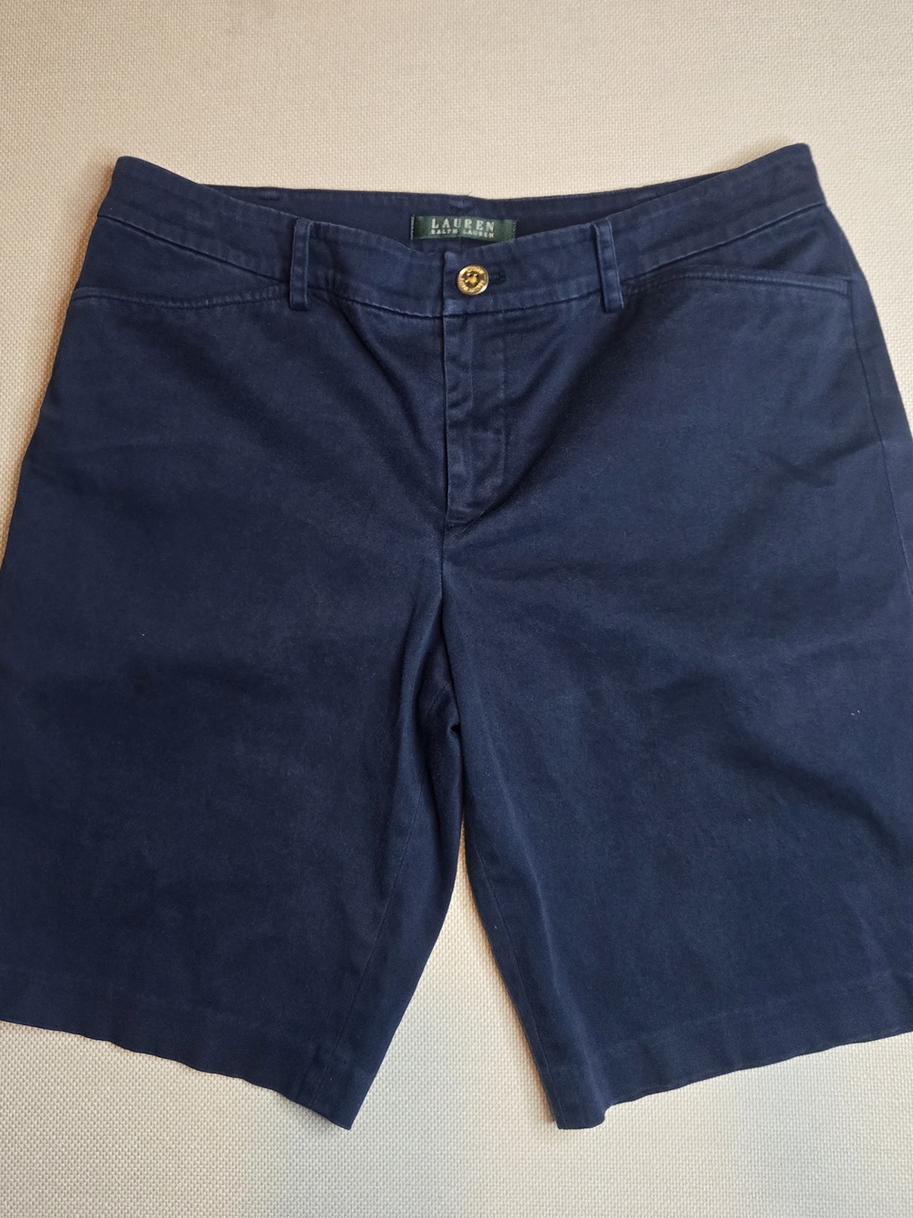 Lauren Ralph Lauren Women's Size 6 Flat Front Navy Blue Shorts 9" Inseam Chino